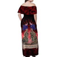 Australia And New Zealand ANZAC Day Off Shoulder Maxi Dress Soldiers Lest We Forget