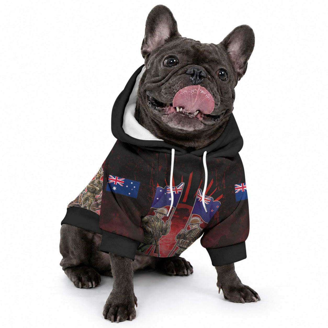 Australia And New Zealand ANZAC Day Pet Hoodie Soldiers Lest We Forget