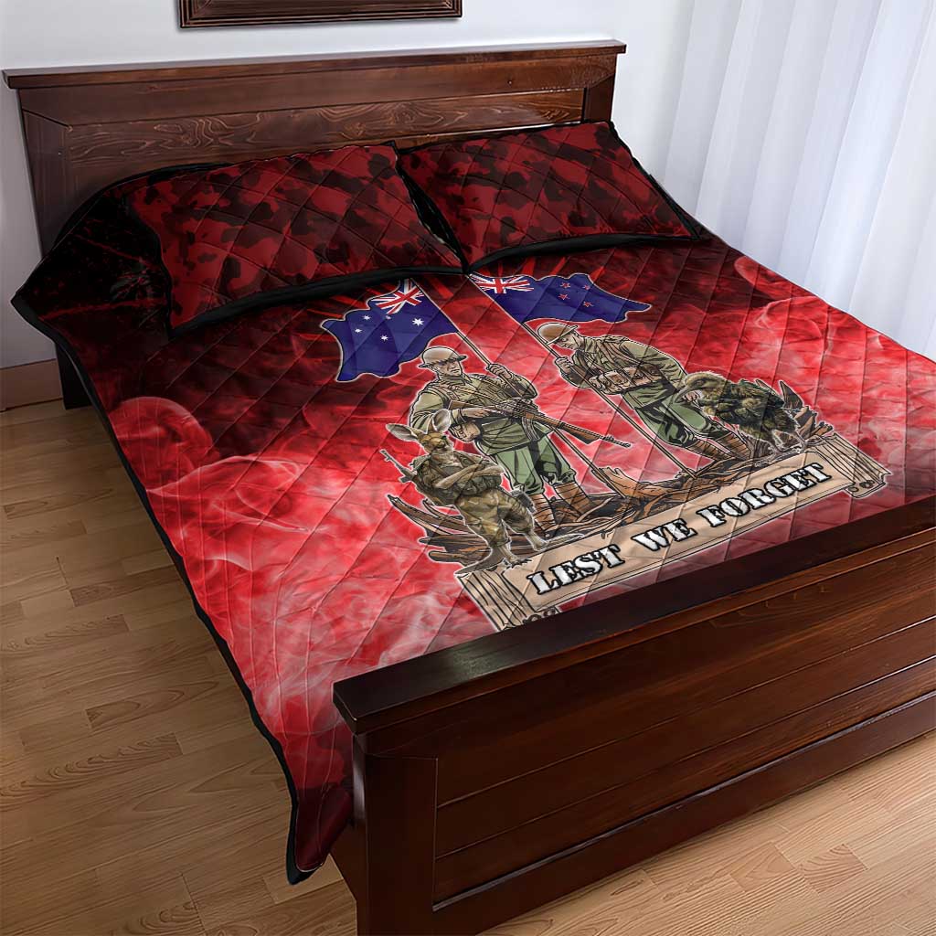 Australia And New Zealand ANZAC Day Quilt Bed Set Soldiers Lest We Forget