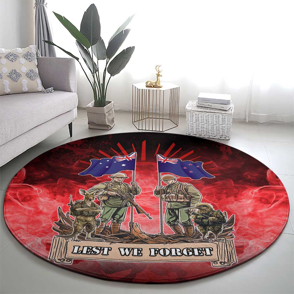 Australia And New Zealand ANZAC Day Round Carpet Soldiers Lest We Forget