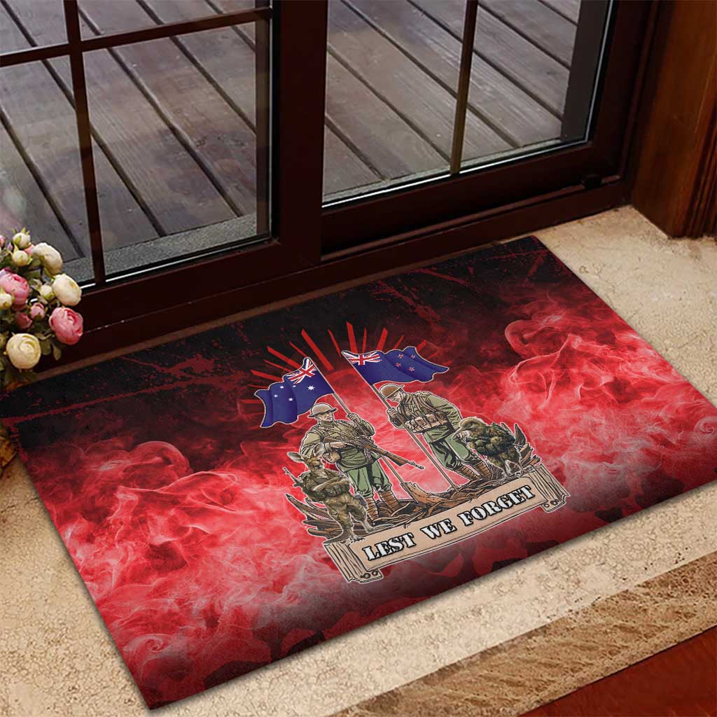 Australia And New Zealand ANZAC Day Rubber Doormat Soldiers Lest We Forget