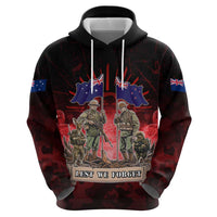 Australia And New Zealand ANZAC Day Zip Hoodie Soldiers Lest We Forget