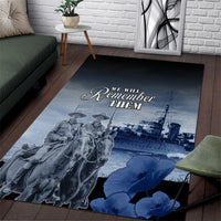 New Zealand ANZAC Day Area Rug HMNZS Achilles We Will Remember Them LT05 Blue - Polynesian Pride