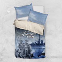 New Zealand ANZAC Day Bedding Set HMNZS Achilles We Will Remember Them LT05 US Twin 172cm x 218cm Blue - Polynesian Pride