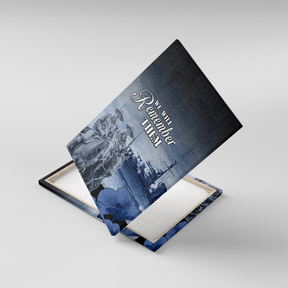 New Zealand ANZAC Day Canvas Wall Art HMNZS Achilles We Will Remember Them LT05 With Frame Blue - Polynesian Pride