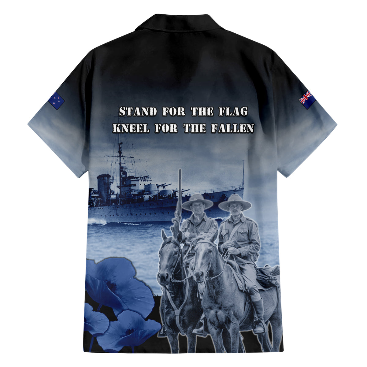 New Zealand ANZAC Day Family Matching Short Sleeve Bodycon Dress and Hawaiian Shirt HMNZS Achilles We Will Remember Them LT05 - Polynesian Pride