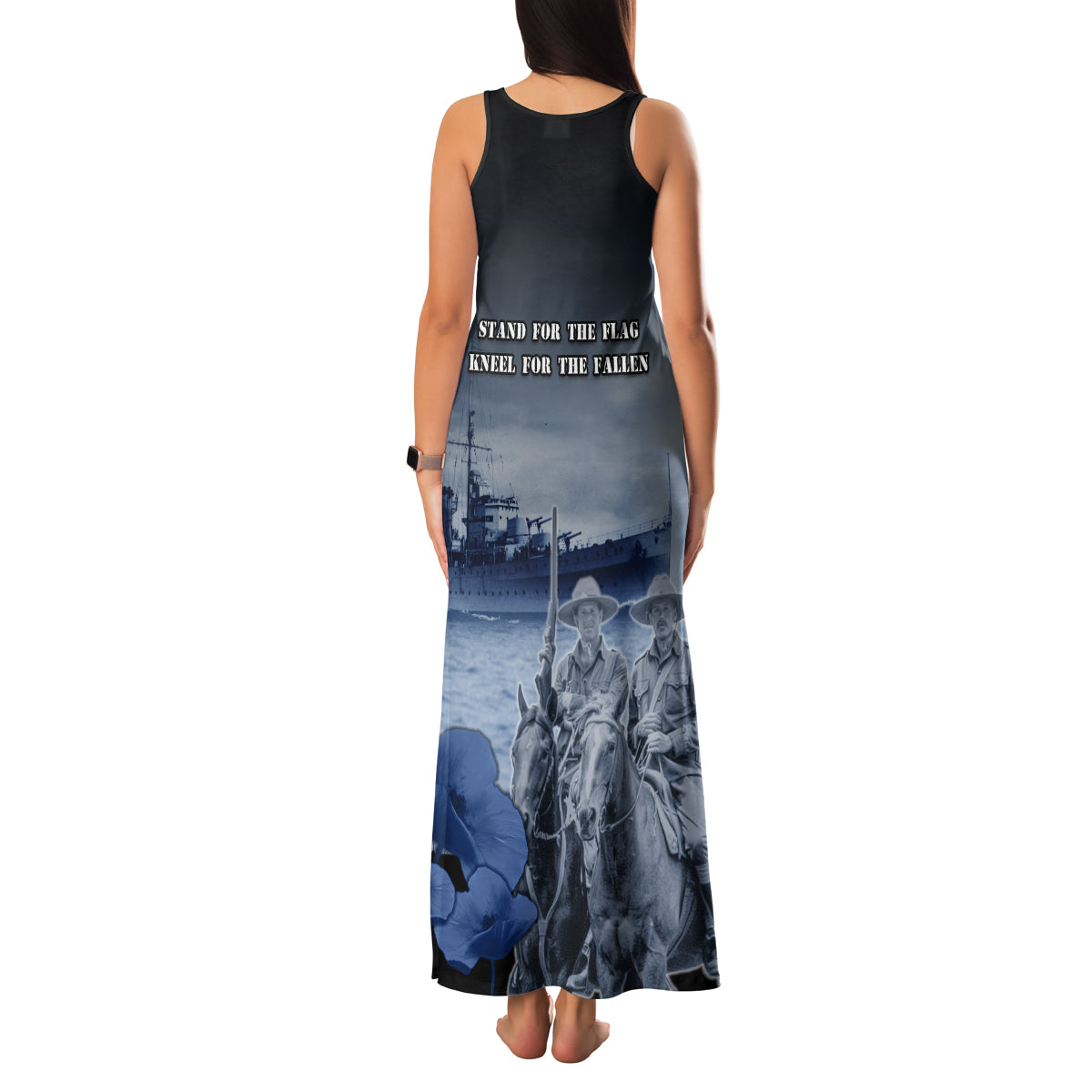 New Zealand ANZAC Day Family Matching Tank Maxi Dress and Hawaiian Shirt HMNZS Achilles We Will Remember Them LT05 - Polynesian Pride