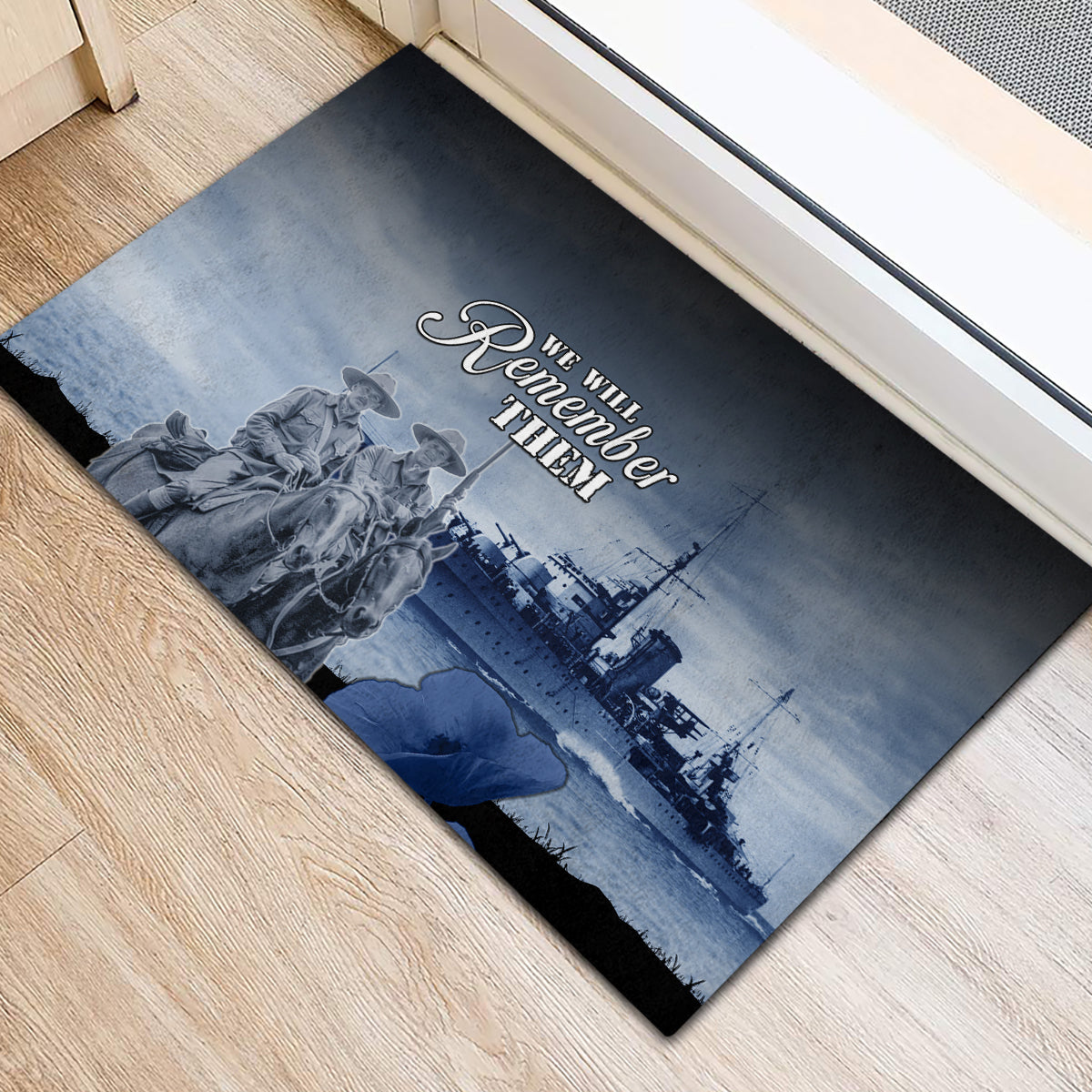 New Zealand ANZAC Day Rubber Doormat HMNZS Achilles We Will Remember Them LT05 - Polynesian Pride