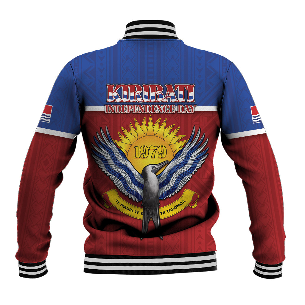 Kiribati 45th Independence Day Baseball Jacket Lesser Frigatebird Tribal Pattern LT05 - Polynesian Pride