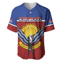 Kiribati 45th Independence Day Baseball Jersey Lesser Frigatebird Tribal Pattern LT05 Red - Polynesian Pride