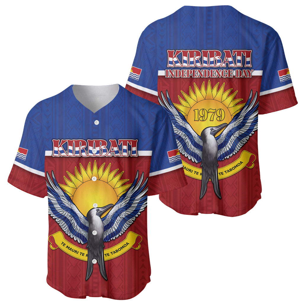 Kiribati 45th Independence Day Baseball Jersey Lesser Frigatebird Tribal Pattern LT05 - Polynesian Pride