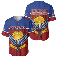 Kiribati 45th Independence Day Baseball Jersey Lesser Frigatebird Tribal Pattern LT05 - Polynesian Pride