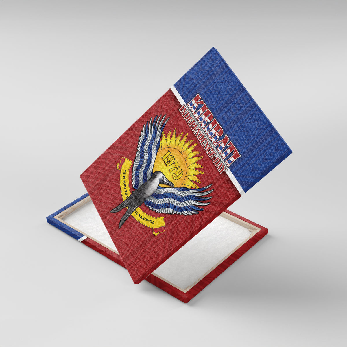 Kiribati 45th Independence Day Canvas Wall Art Lesser Frigatebird Tribal Pattern