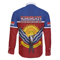 Kiribati 45th Independence Day Family Matching Long Sleeve Bodycon Dress and Hawaiian Shirt Lesser Frigatebird Tribal Pattern