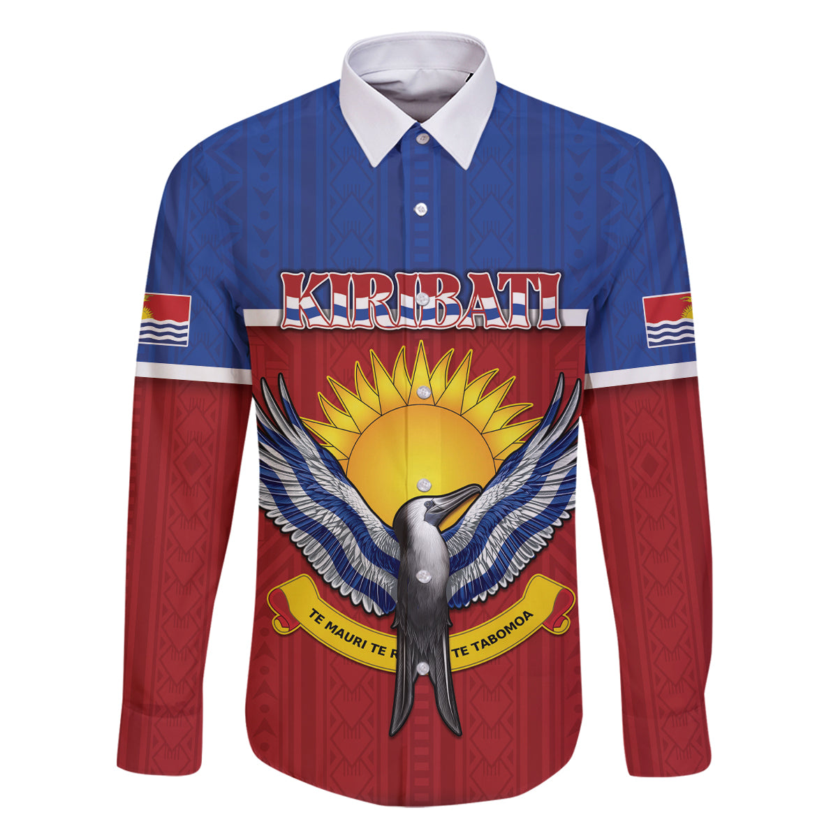 Kiribati 45th Independence Day Family Matching Mermaid Dress and Hawaiian Shirt Lesser Frigatebird Tribal Pattern