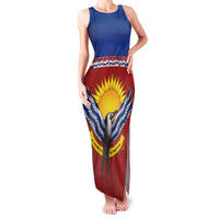 Kiribati 45th Independence Day Family Matching Tank Maxi Dress and Hawaiian Shirt Lesser Frigatebird Tribal Pattern