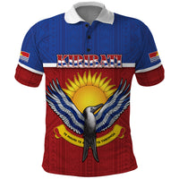 Kiribati 45th Independence Day Polo Shirt Lesser Frigatebird Tribal Pattern LT05 Red - Polynesian Pride