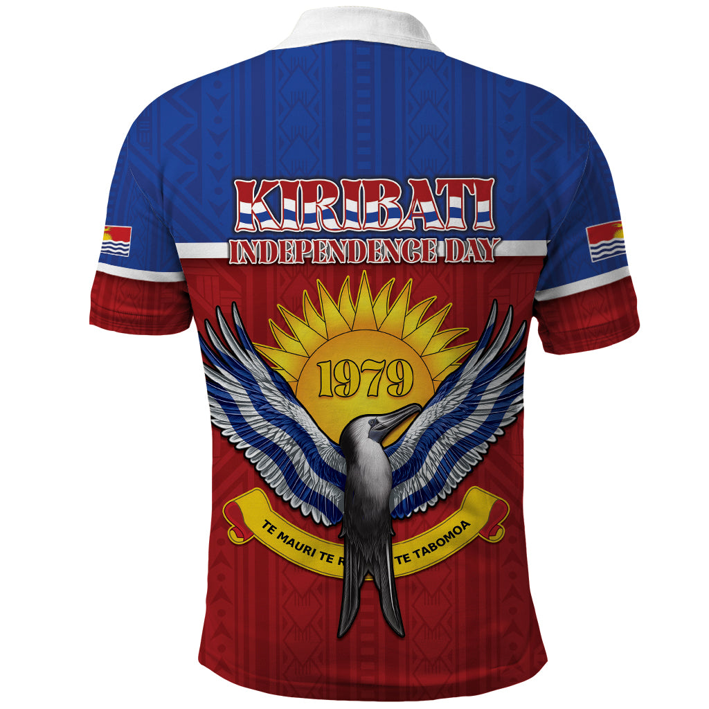 Kiribati 45th Independence Day Polo Shirt Lesser Frigatebird Tribal Pattern LT05 - Polynesian Pride