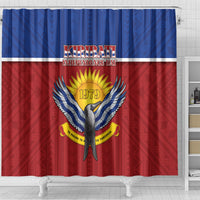 Kiribati 45th Independence Day Shower Curtain Lesser Frigatebird Tribal Pattern LT05 - Polynesian Pride