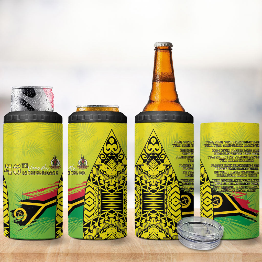Vanuatu 46th Independence 4 in 1 Can Cooler Tumbler Special Style LT05 - Polynesian Pride