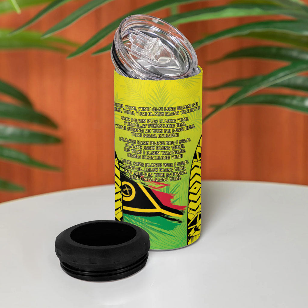 Vanuatu 46th Independence 4 in 1 Can Cooler Tumbler Special Style LT05 - Polynesian Pride