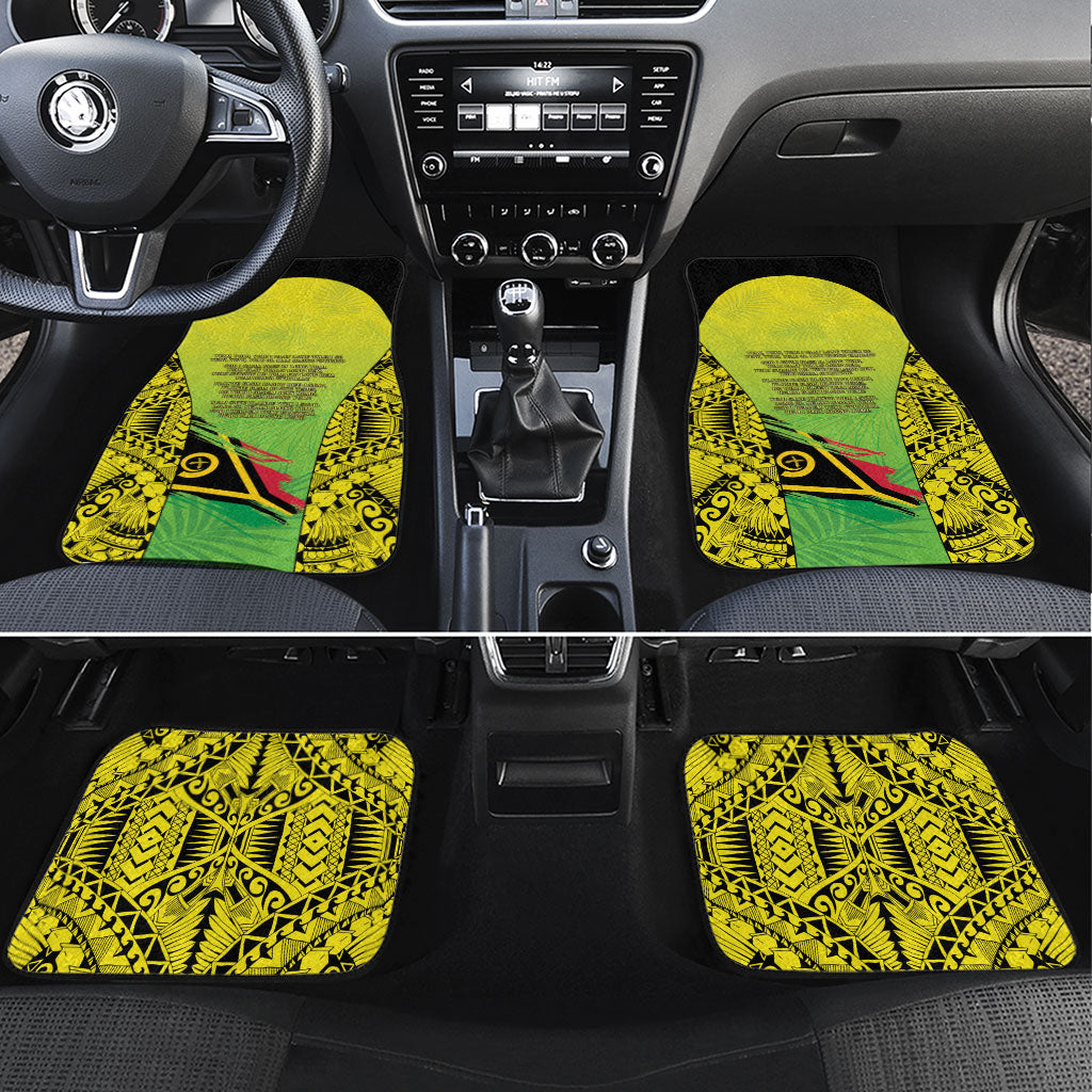 Vanuatu 46th Independence Car Mats Special Style LT05 Set 4pcs Yellow - Polynesian Pride