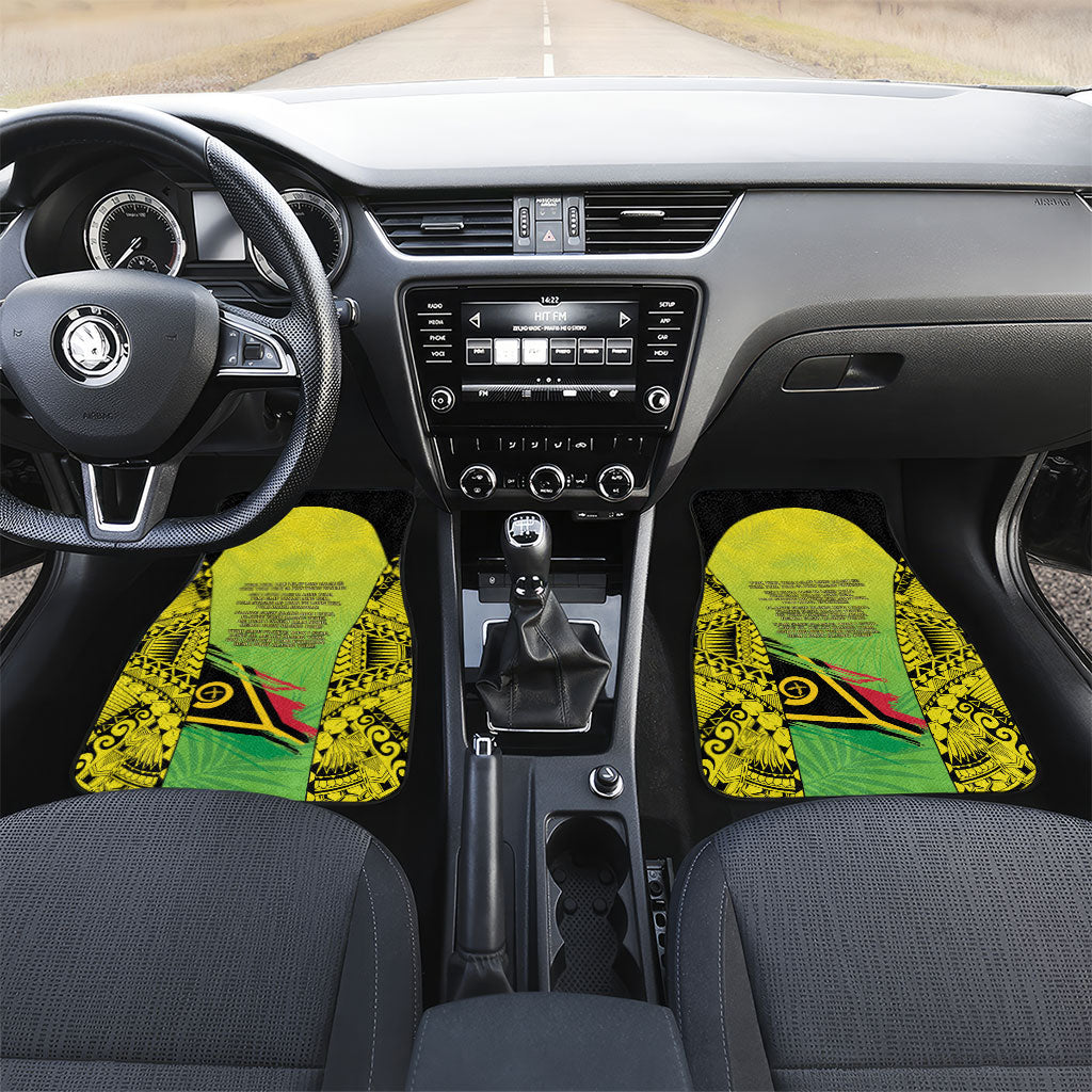 Vanuatu 46th Independence Car Mats Special Style LT05 Set 2pcs - Front Yellow - Polynesian Pride