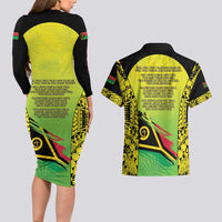 Vanuatu 45th Independence Couples Matching Long Sleeve Bodycon Dress and Hawaiian Shirt Special Style - Polynesian Pride