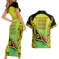 Vanuatu 45th Independence Couples Matching Short Sleeve Bodycon Dress and Hawaiian Shirt Special Style - Polynesian Pride