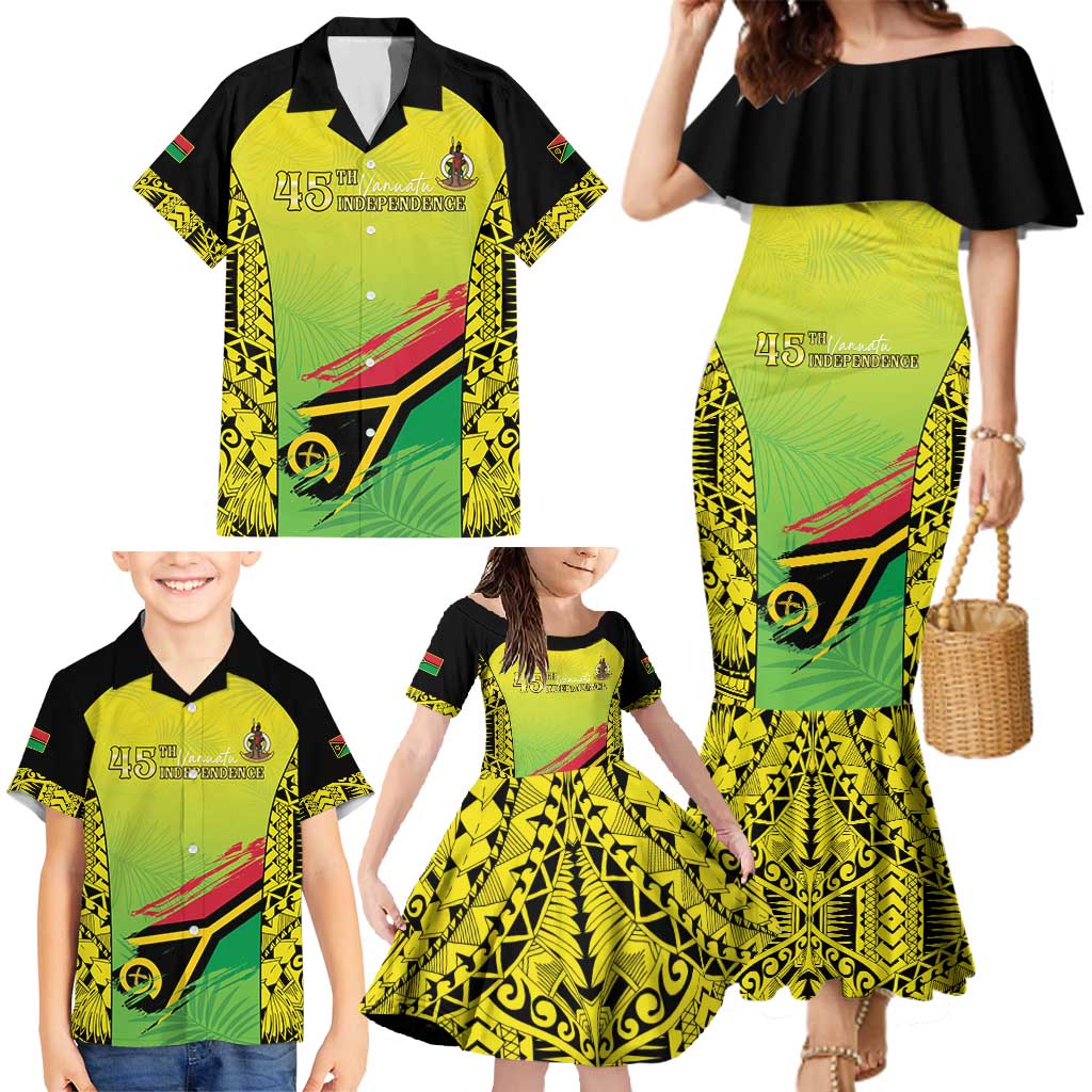 Vanuatu 45th Independence Family Matching Mermaid Dress and Hawaiian Shirt Special Style - Polynesian Pride
