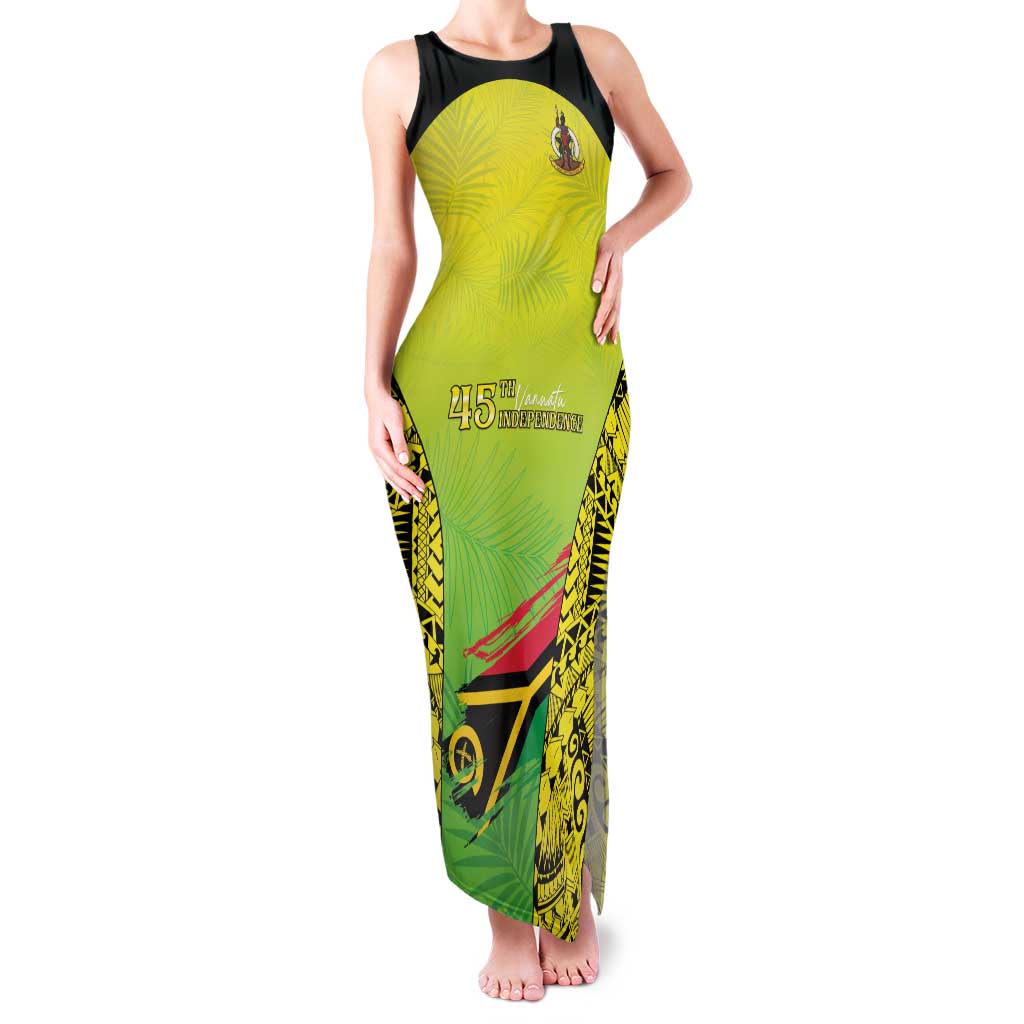 Vanuatu 45th Independence Family Matching Tank Maxi Dress and Hawaiian Shirt Special Style - Polynesian Pride
