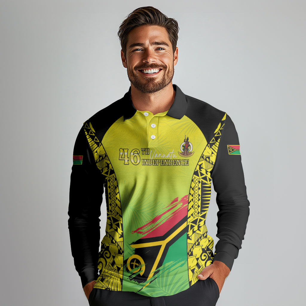 Vanuatu 46th Independence Long Sleeve Polo Shirt Special Style LT05 - Polynesian Pride