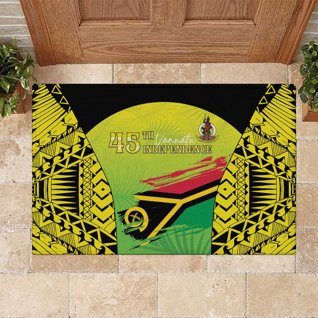 Vanuatu 45th Independence Rubber Doormat Special Style - Polynesian Pride