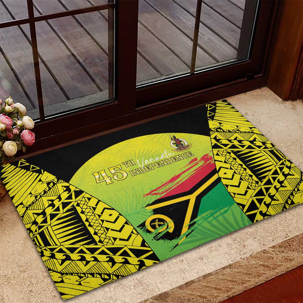 Vanuatu 45th Independence Rubber Doormat Special Style - Polynesian Pride