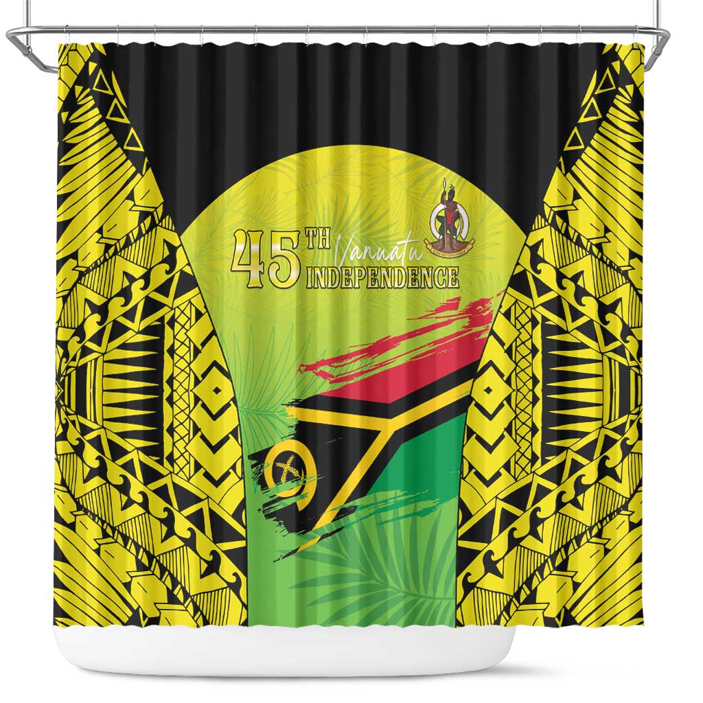 Vanuatu 45th Independence Shower Curtain Special Style - Polynesian Pride