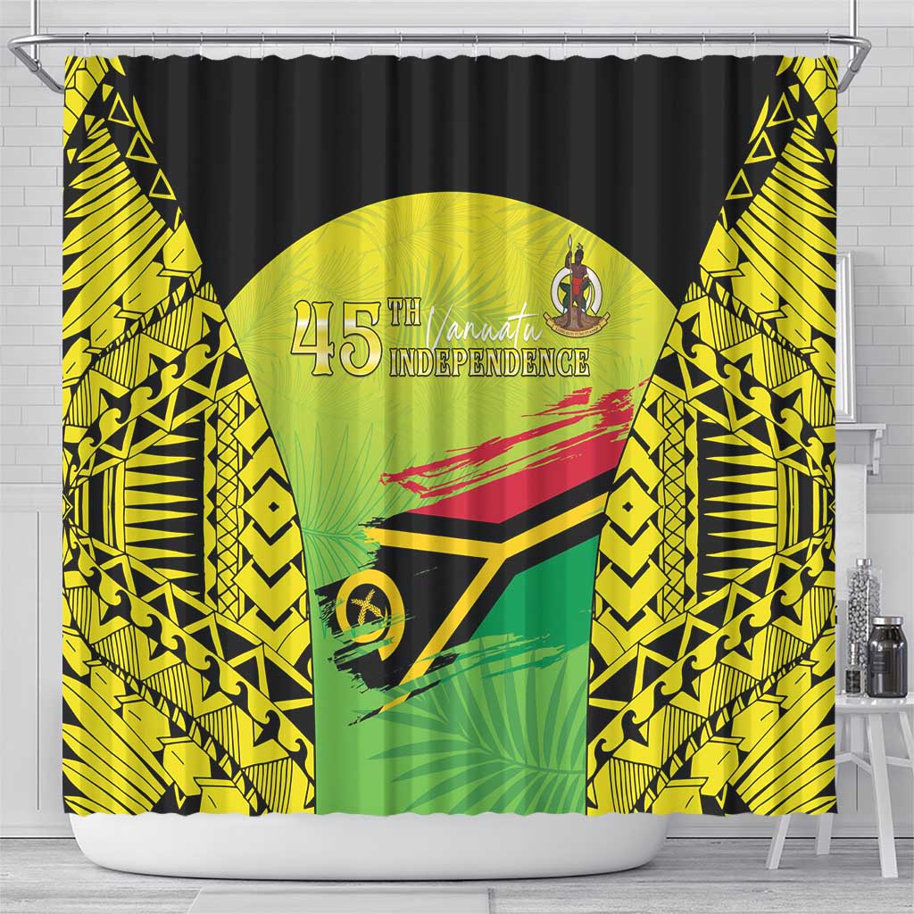 Vanuatu 45th Independence Shower Curtain Special Style - Polynesian Pride