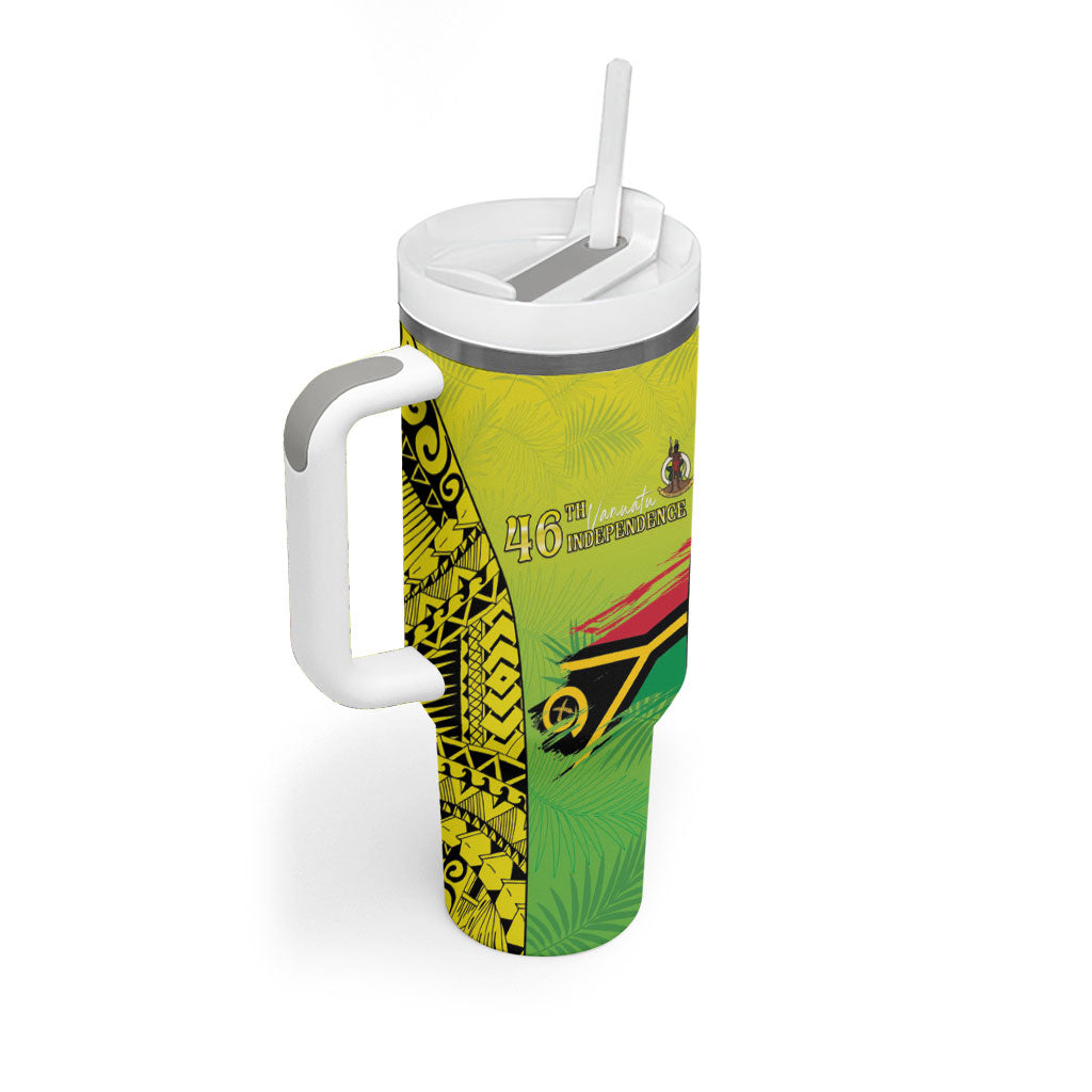 Vanuatu 46th Independence Tumbler With Handle Special Style LT05 - Polynesian Pride