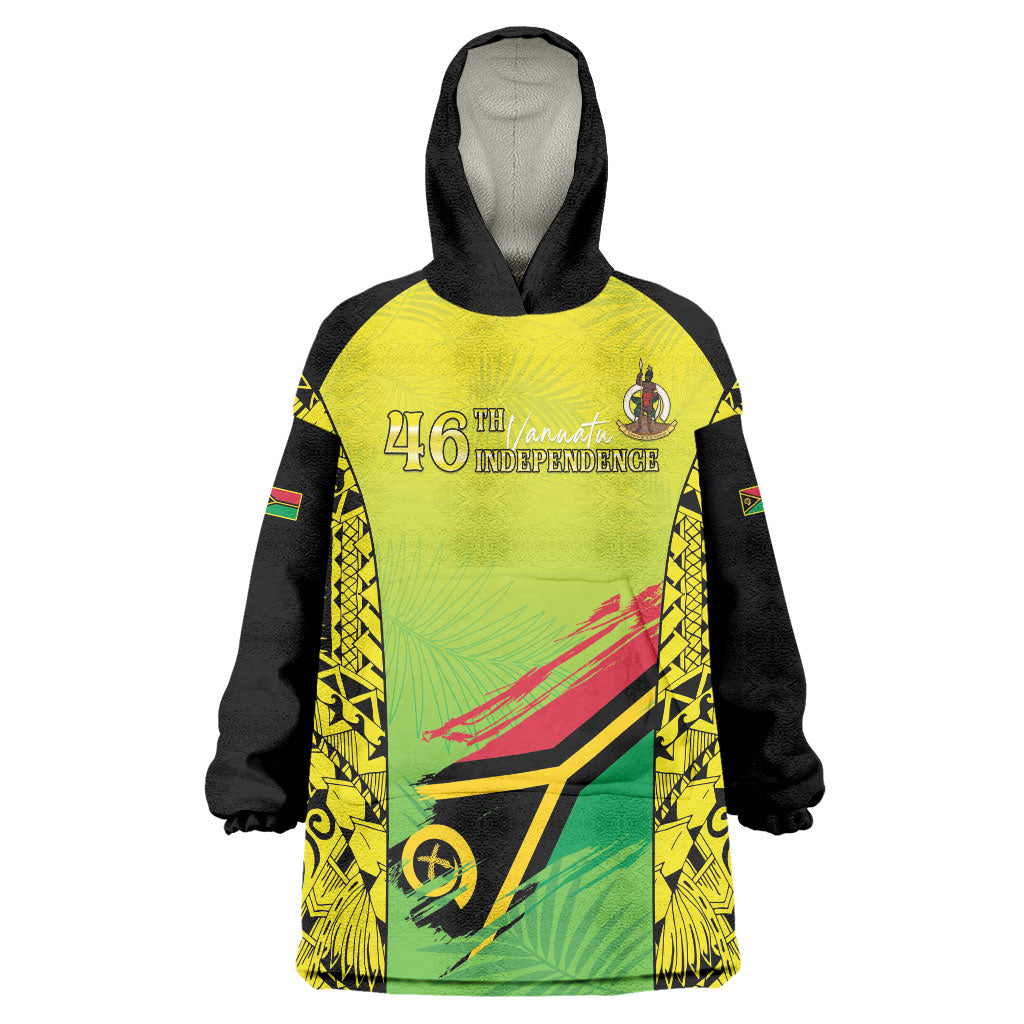 Vanuatu 46th Independence Wearable Blanket Hoodie Special Style LT05 One Size Yellow - Polynesian Pride