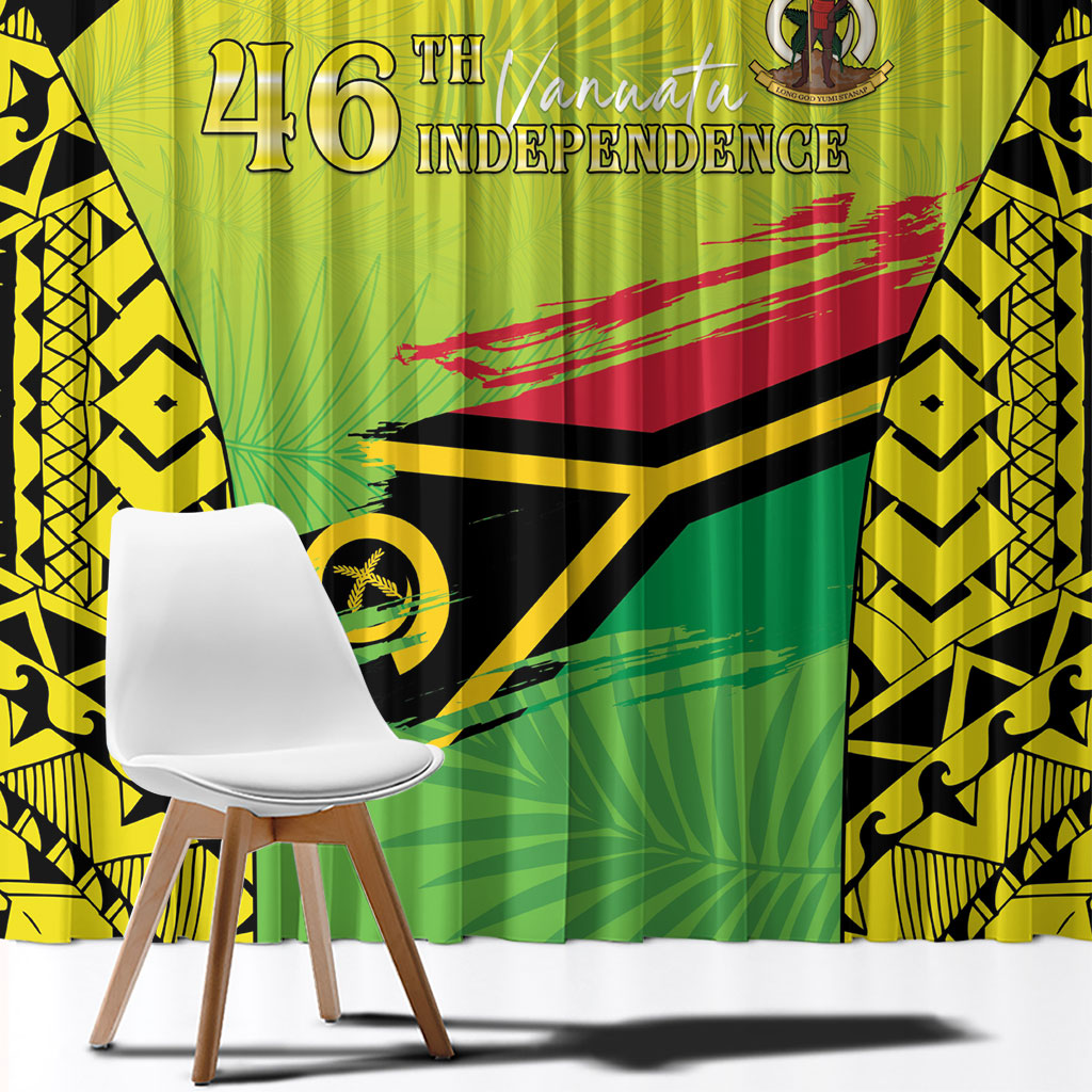 Vanuatu 46th Independence Window Curtain Special Style LT05 - Polynesian Pride