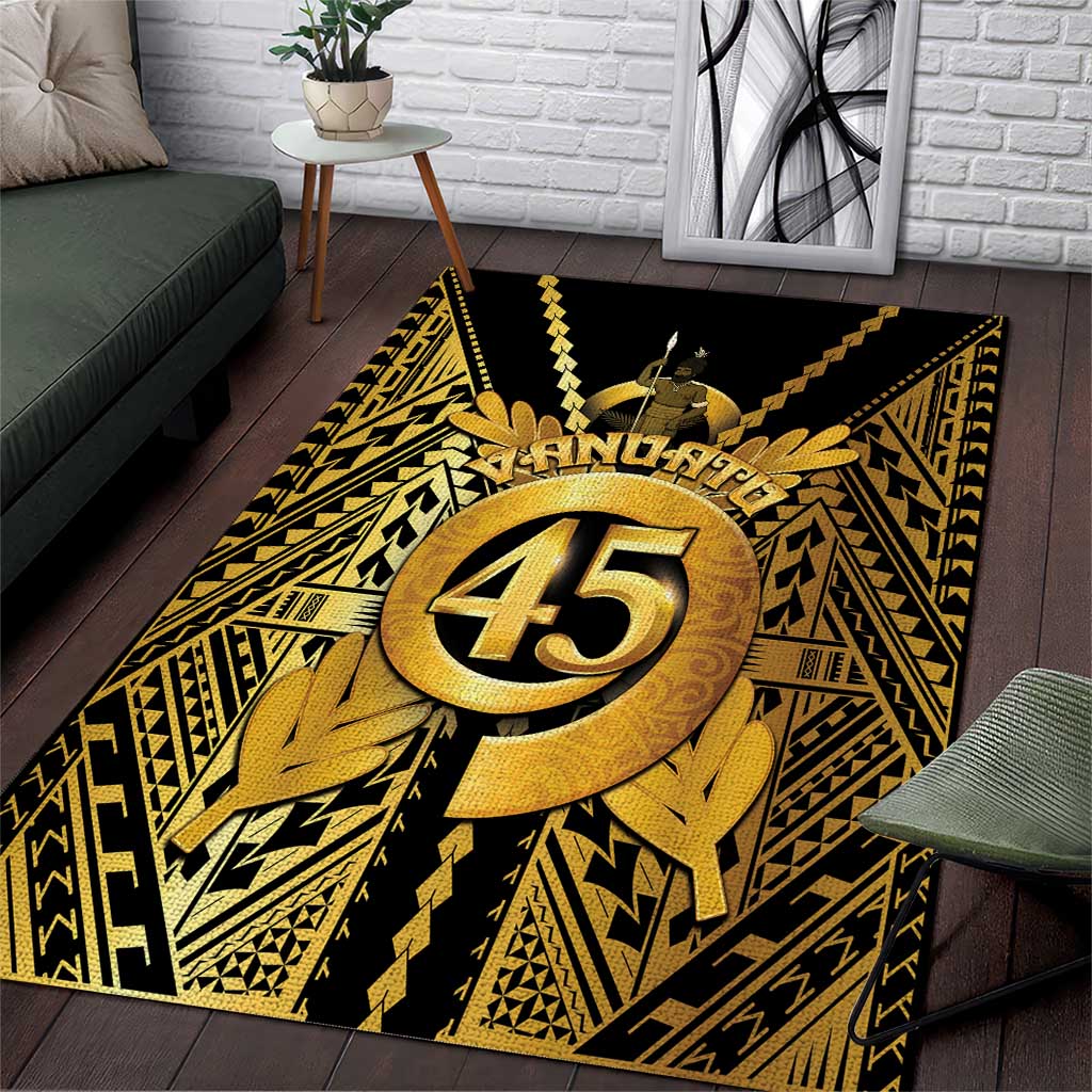 Vanuatu 45th Anniversary Of Independence Area Rug Gold Style - Polynesian Pride