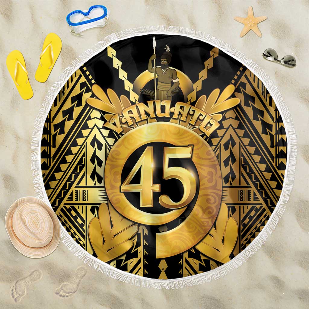 Vanuatu 45th Anniversary Of Independence Beach Blanket Gold Style - Polynesian Pride