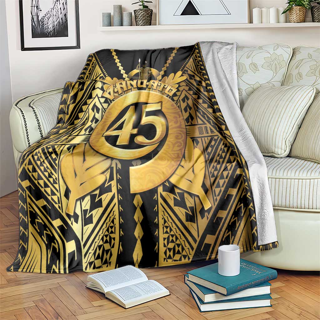 Vanuatu 45th Anniversary Of Independence Blanket Gold Style - Polynesian Pride