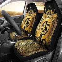 Vanuatu 45th Anniversary Of Independence Car Seat Cover Gold Style - Polynesian Pride