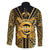 Vanuatu 45th Anniversary Of Independence Family Matching Off The Shoulder Long Sleeve Dress and Hawaiian Shirt Gold Style - Polynesian Pride