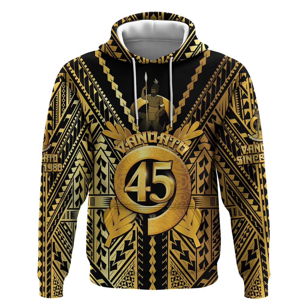 Vanuatu 45th Anniversary Of Independence Hoodie Gold Style - Polynesian Pride