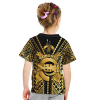 Vanuatu 45th Anniversary Of Independence Kid T Shirt Gold Style - Polynesian Pride