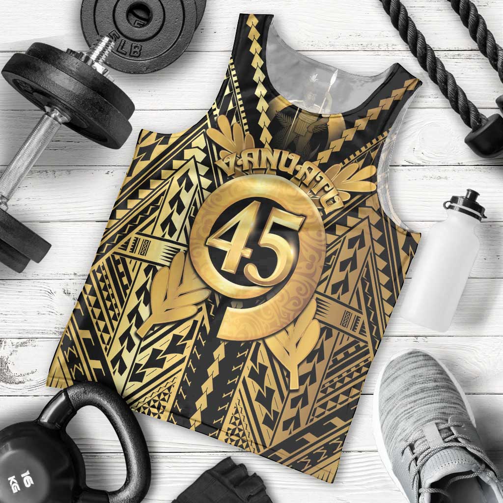 Vanuatu 45th Anniversary Of Independence Men Tank Top Gold Style - Polynesian Pride