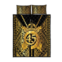 Vanuatu 45th Anniversary Of Independence Quilt Bed Set Gold Style - Polynesian Pride