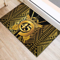 Vanuatu 45th Anniversary Of Independence Rubber Doormat Gold Style - Polynesian Pride