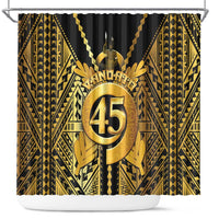 Vanuatu 45th Anniversary Of Independence Shower Curtain Gold Style - Polynesian Pride